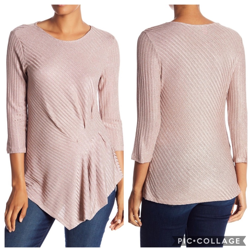 VINCE CAMUTO Metallic Ribbed Top NWT